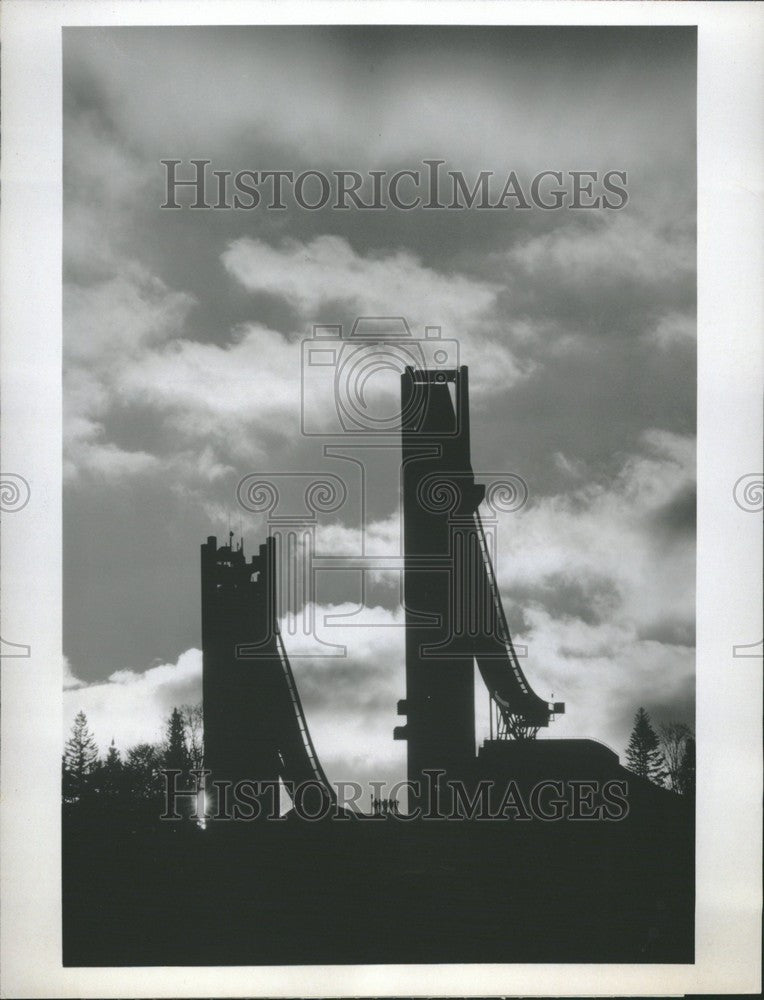 1980 Press Photo 70 and 90 meter ski jump Intervale hil - Historic Images