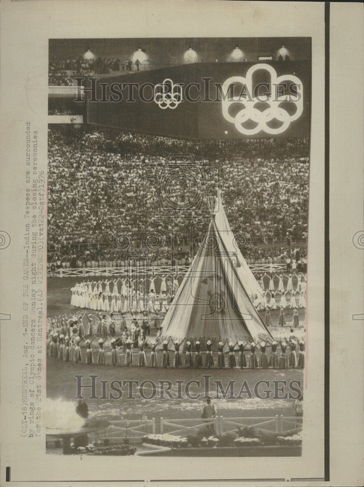 1976 Press Photo Indian Teepees Olympic dancers - Historic Images