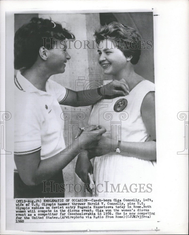 1960 Press Photo Harold Connolly Olga Olympic hammer - Historic Images