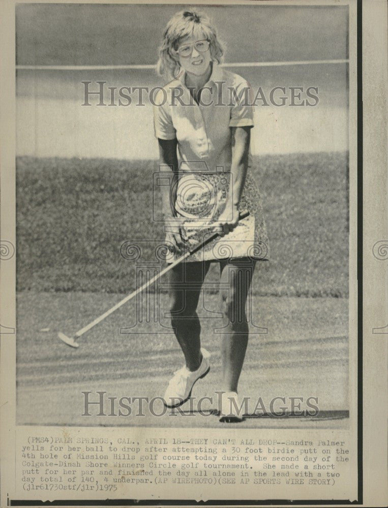 1975 Press Photo Sandra Palmer Leads Golf Tournament - Historic Images