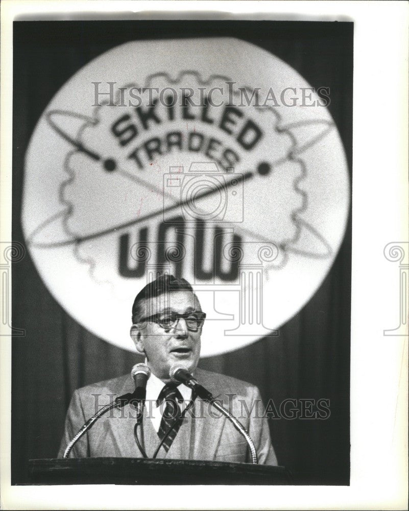 1979 Press Photo Leonard Woodcock UAW Leader Diplomat - Historic Images