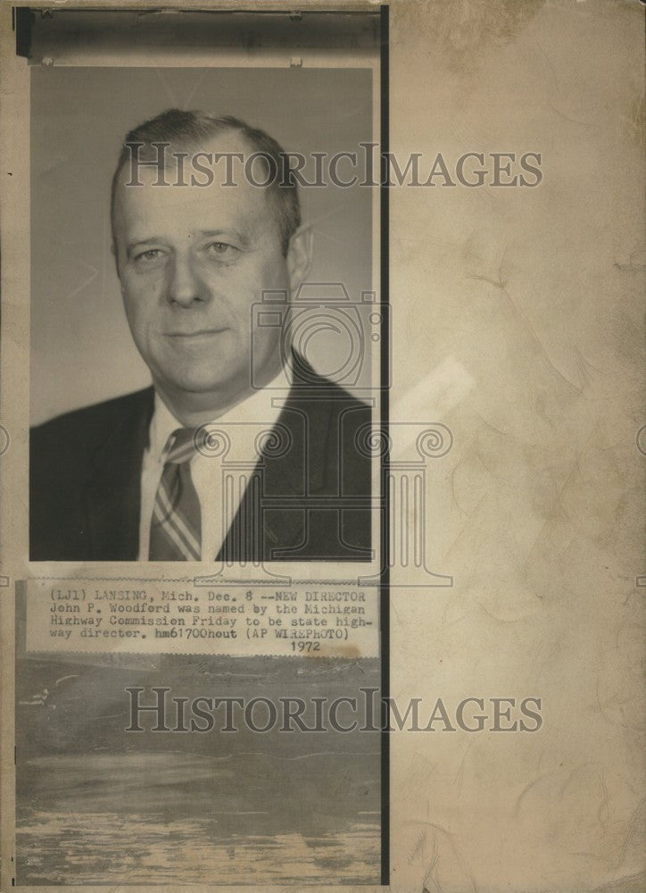 1972 Press Photo John P Woodford Michigan highway - Historic Images