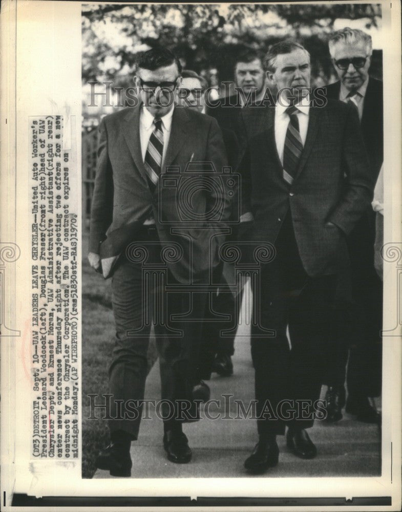 1970 Press Photo Woodcock Fraser Moran Chrysler UAW - Historic Images