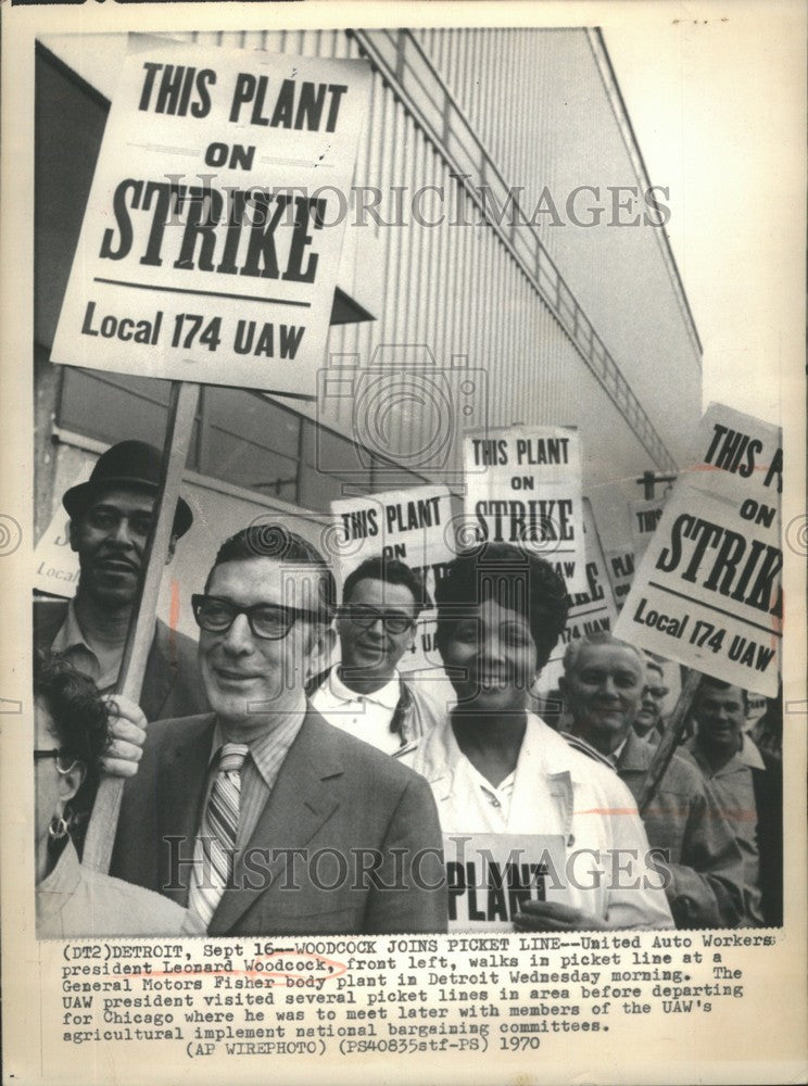 1970 Press Photo Leonard Woodcock UAW - Historic Images