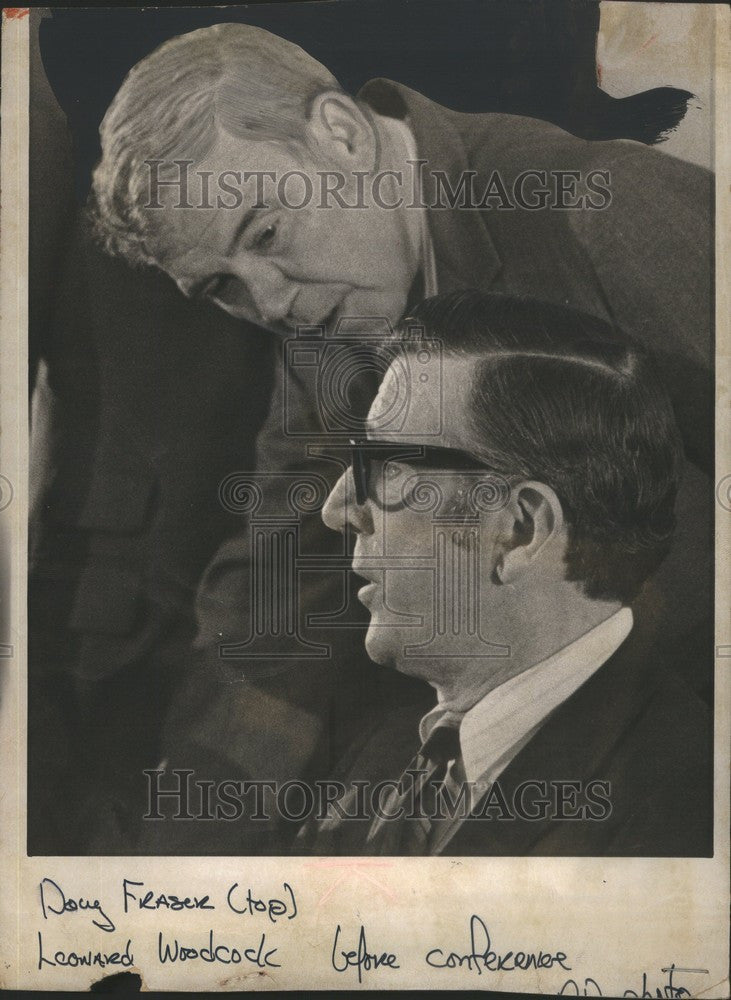 1971 Press Photo Douglas Fraser Leonard Woodcock union - Historic Images