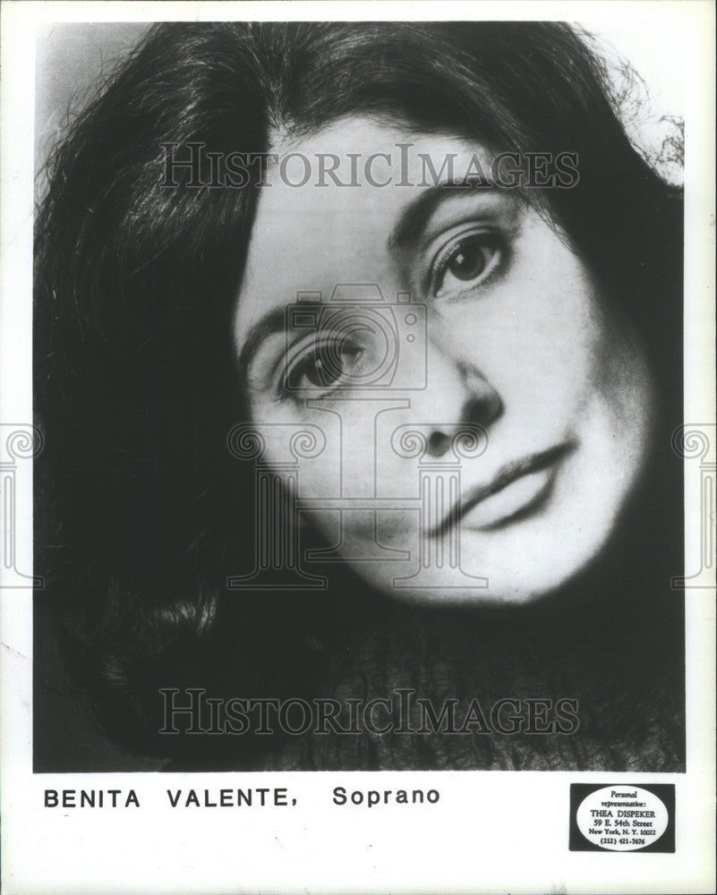 1988 Press Photo Benita Valente American Soprano - Historic Images