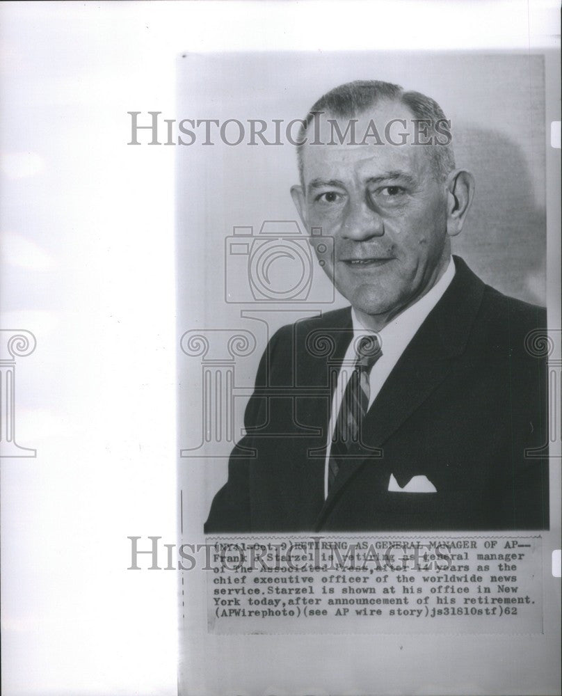 1962 Press Photo Frank Starzel Associated Press Manager - Historic Images