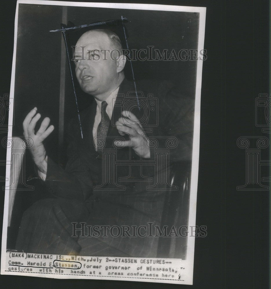 1945 Press Photo Harold Stassen Lawyer Politician - Historic Images