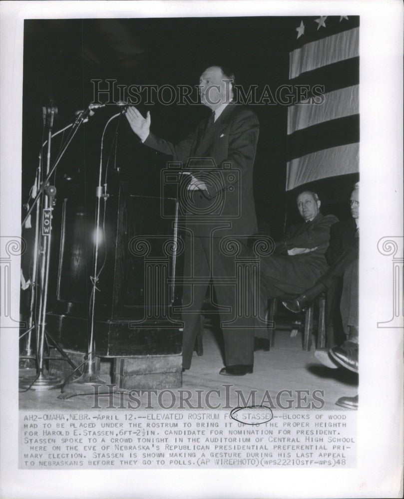 1948 Press Photo harold stassen primary election - Historic Images