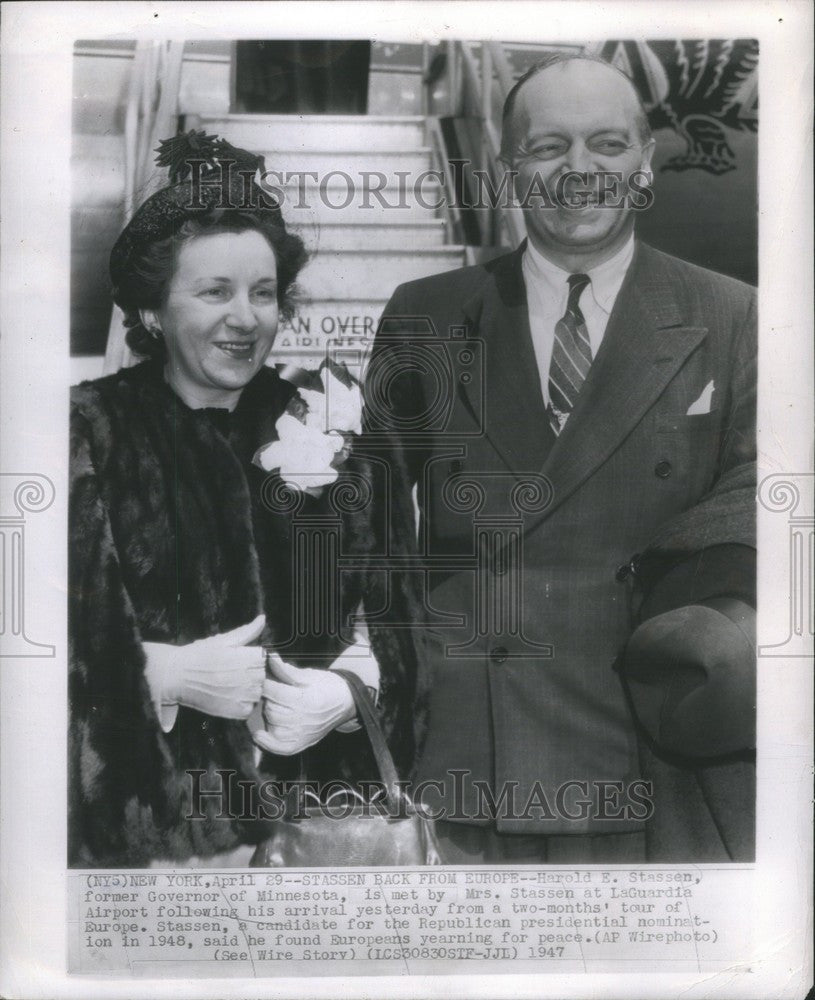 Press Photo Harold Stassen Governor Minnesota - Historic Images