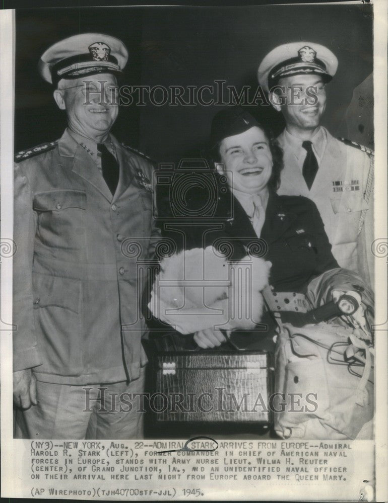 1945 Press Photo Harold R. Stark commander American - Historic Images