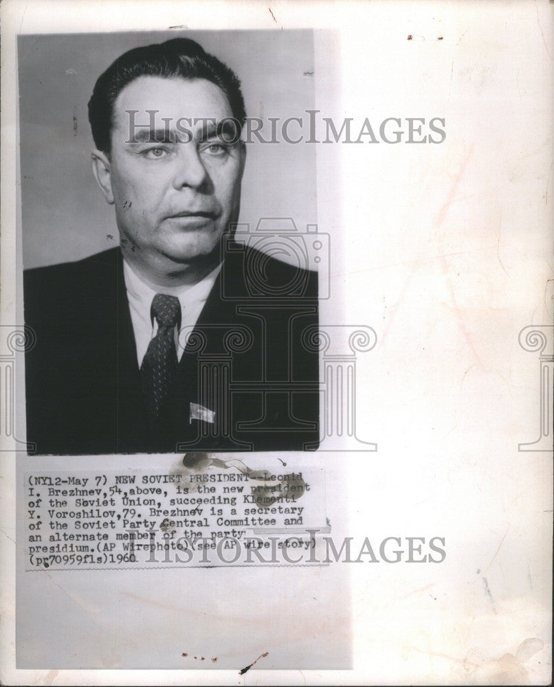 1960 Press Photo Leonid I. Brezhnev 54 Soviet Union - Historic Images