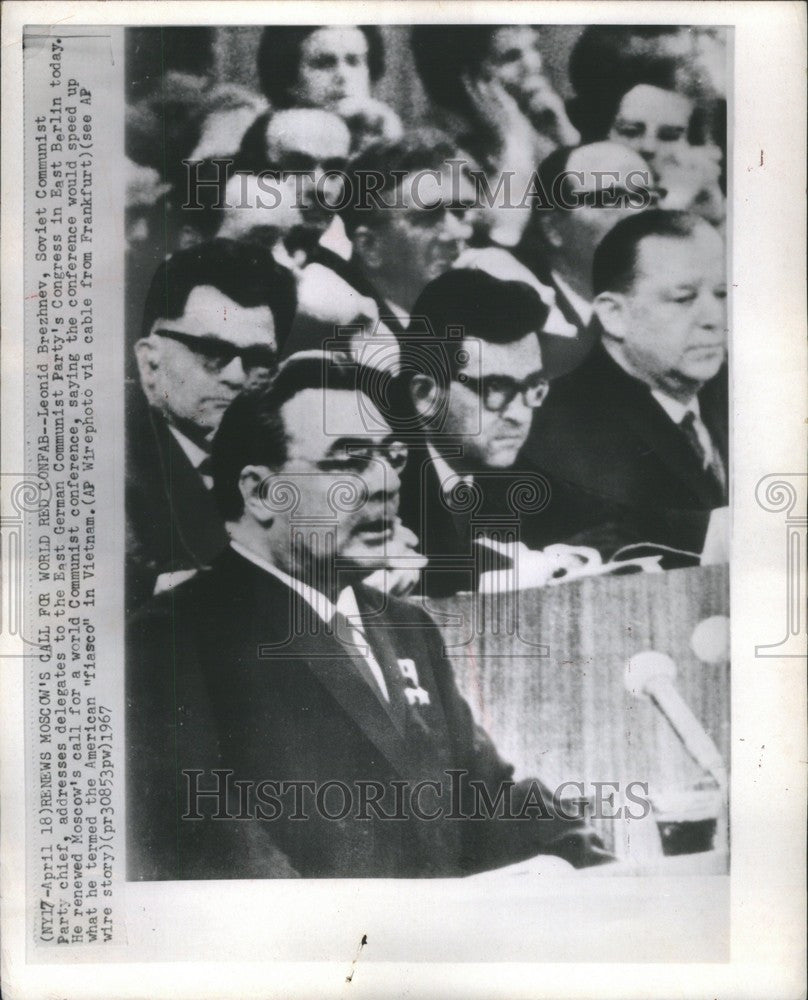 1967 Press Photo Leonid Brezhnev Soviet politician - Historic Images