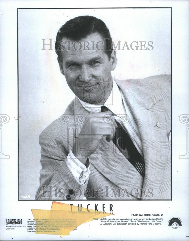 1988 Press Photo Jeff Bridges American actor - Historic Images