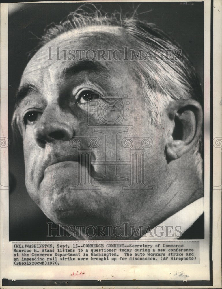 1970 Press Photo Maurice H. Stans Secretary of Commerce - Historic Images