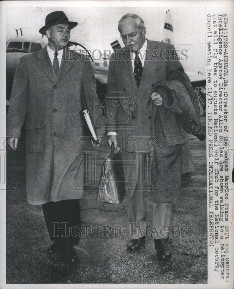 1960 Press Photo Maurice Stans Allen Dulles Golf Club - Historic Images