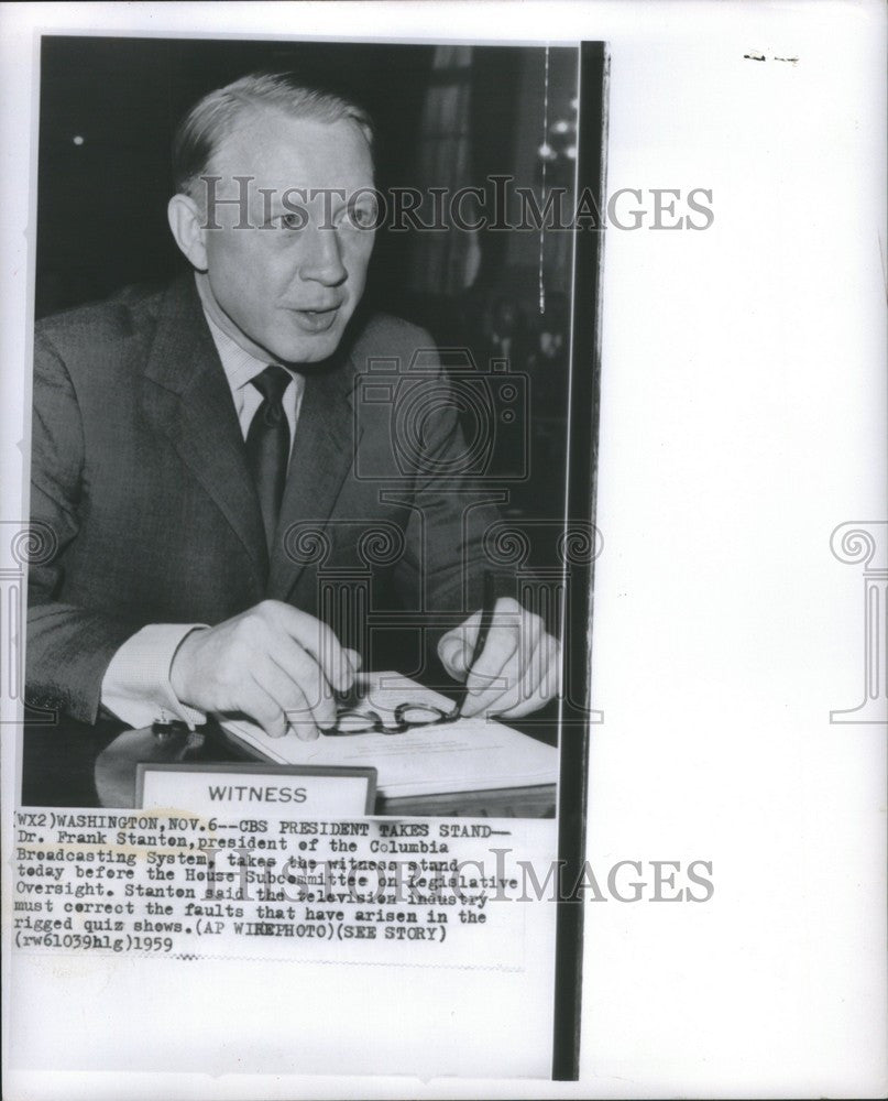 1956 Press Photo Frank Stanton  broadcasting executive - Historic Images