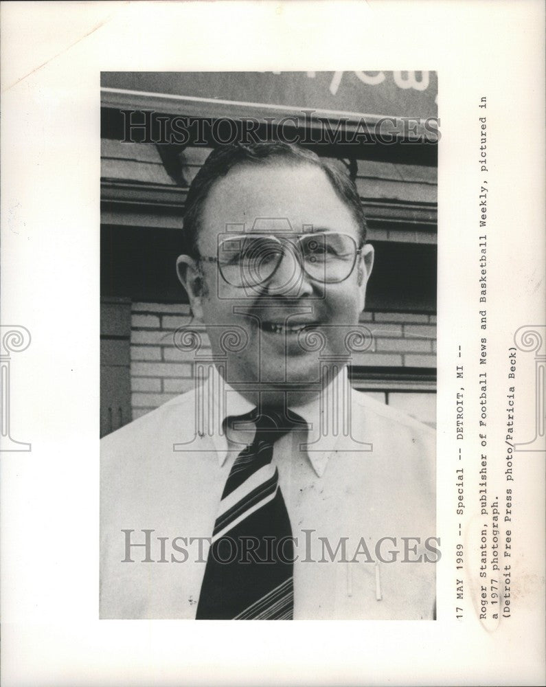 1989 Press Photo Roger Stanton sports publisher Detroit - Historic Images