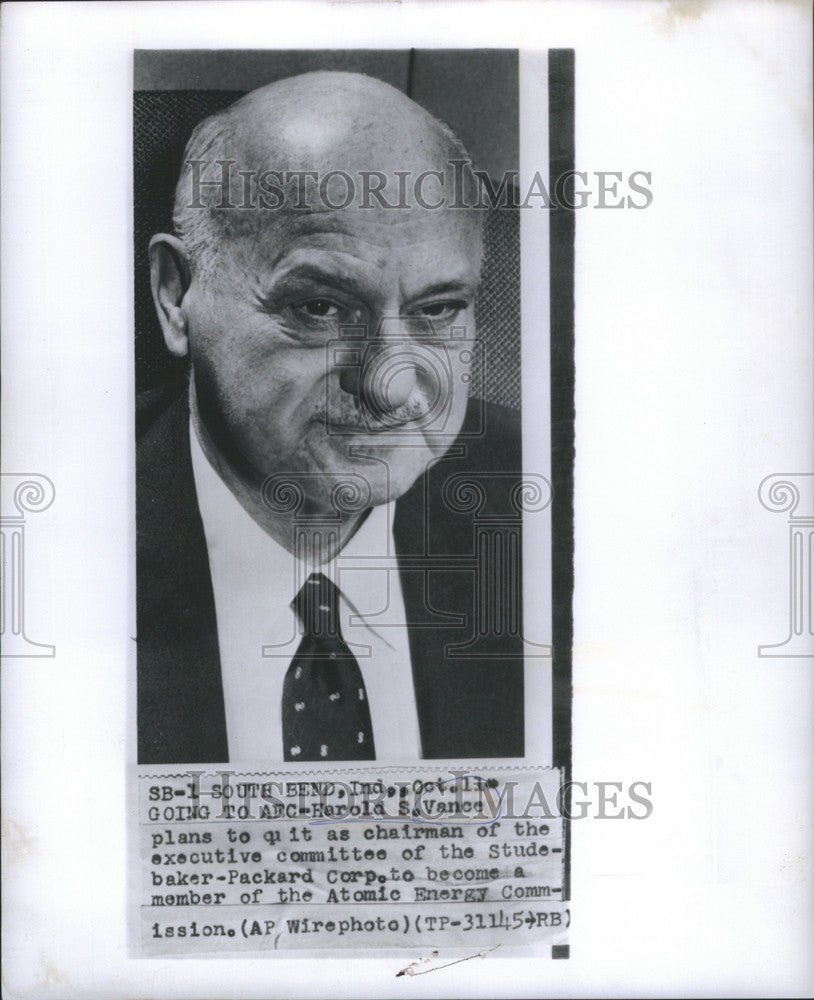 1955 Press Photo Harold S Vance AEC Commissioner - Historic Images