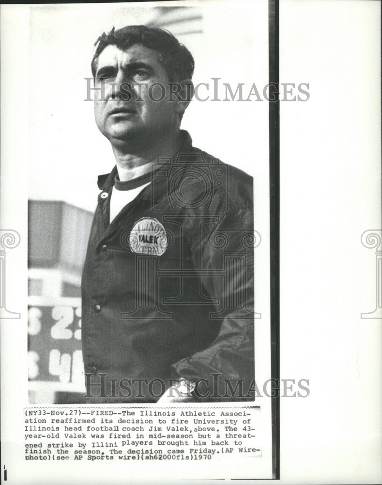 1970 Press Photo james valek footballer american - Historic Images