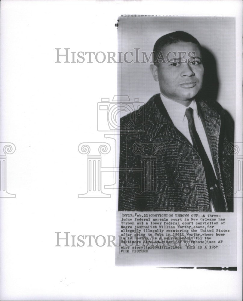 1964 Press Photo Negro journalist William Worthy Beston - Historic Images