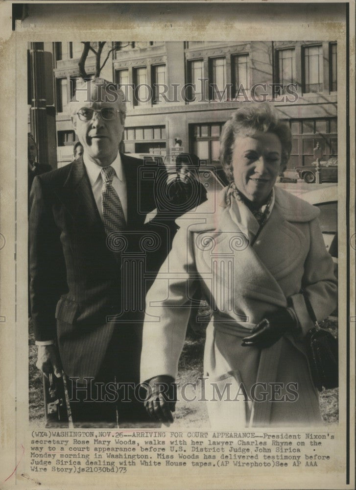 1973 Press Photo Nixon&#39;s secretary Rose Mary Woods - Historic Images