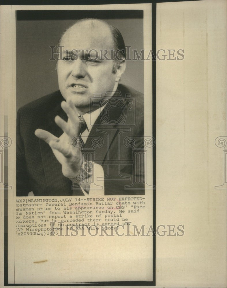 1975 Press Photo Benjamin Bailer Postmaster Politician - Historic Images