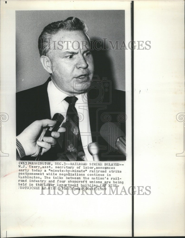 1969 Press Photo M.J.Usery Railroad Strike Delayed - Historic Images