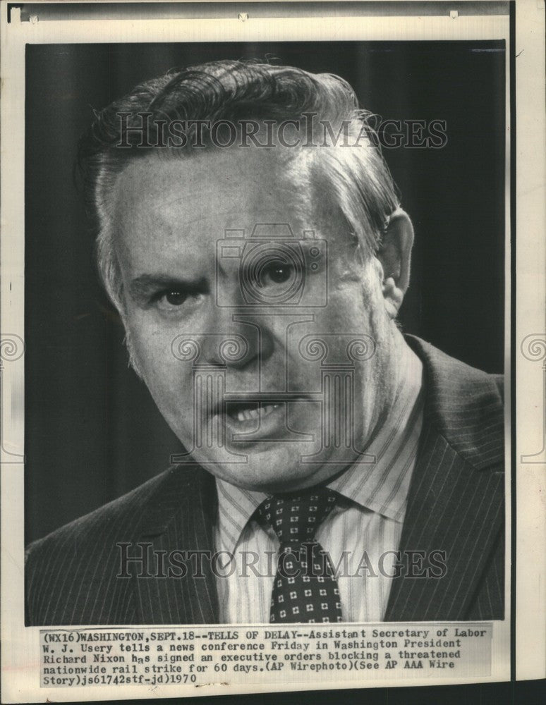 1970 Press Photo W.J. Usery Secretary of Labor Nixon - Historic Images