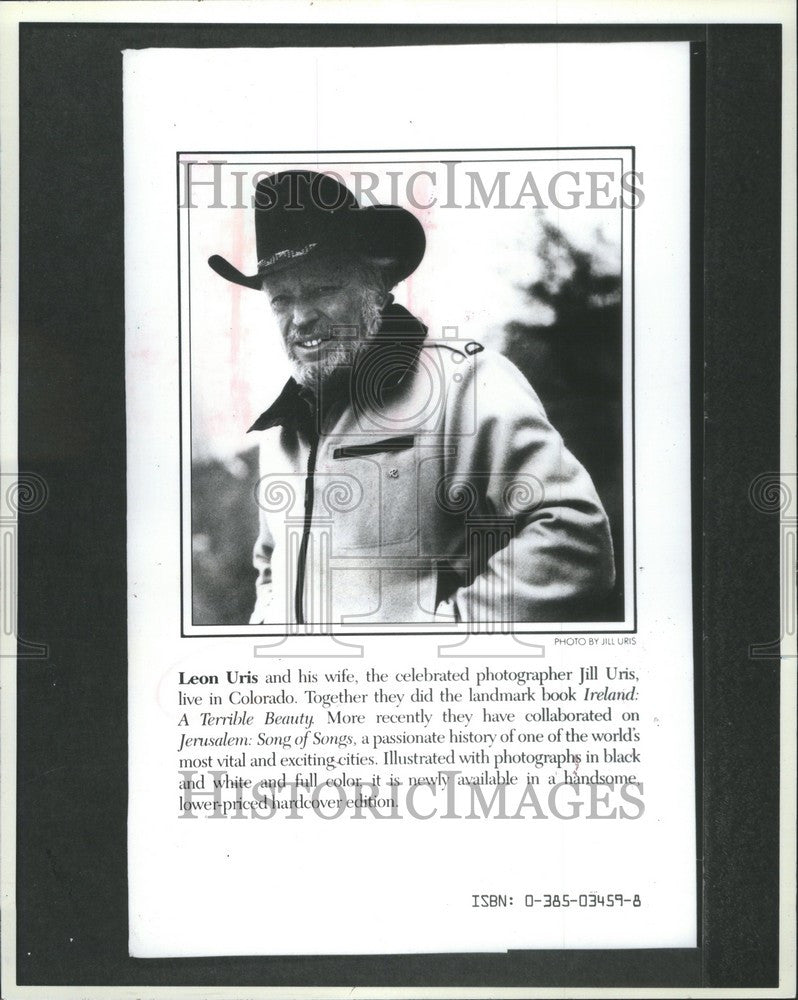 1984 Press Photo author Leon Uris Jill Uris book - Historic Images