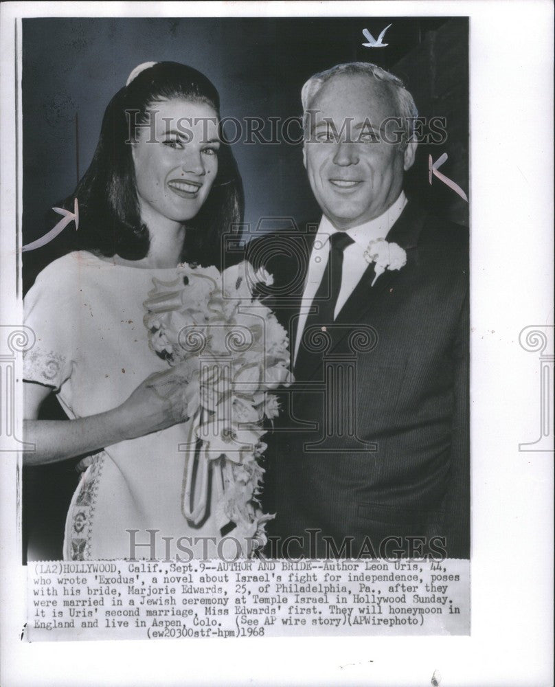 1968 Press Photo Leon Urin married Marjorie Edwards - Historic Images