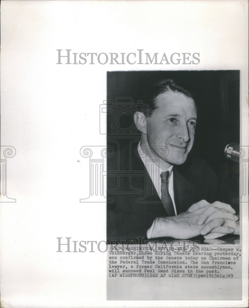 1969 Press Photo Casper W. Weinberger FTC Chairman - Historic Images