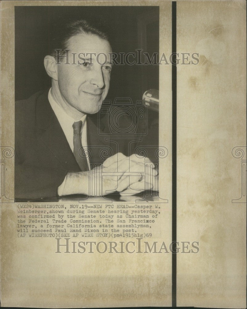 1969 Press Photo Casper W. Weinberger FTC Chairman - Historic Images