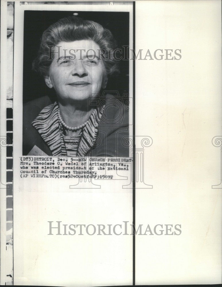 1969 Press Photo Mrs. Theodore O. Wedel - Historic Images