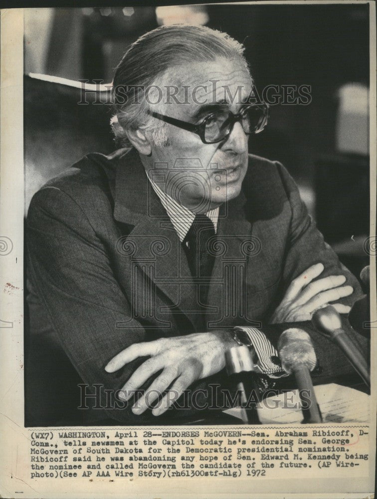 1972 Press Photo Abraham Ribicoff - Historic Images