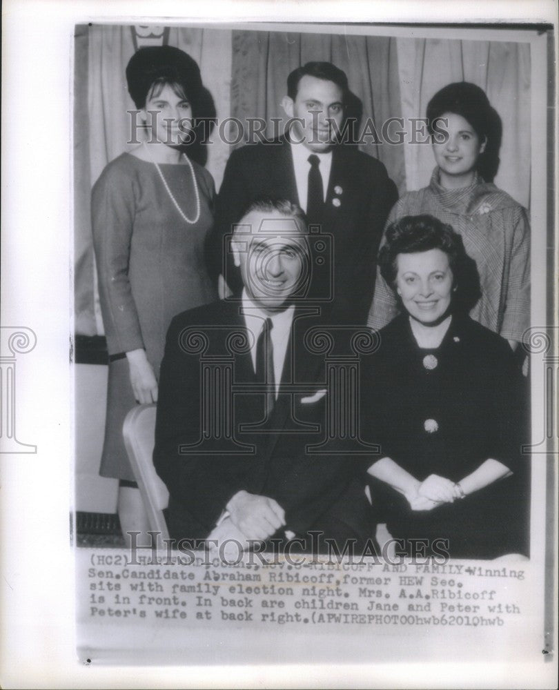 1962 Press Photo Sen. Candidate Abraham Ribicoff - Historic Images