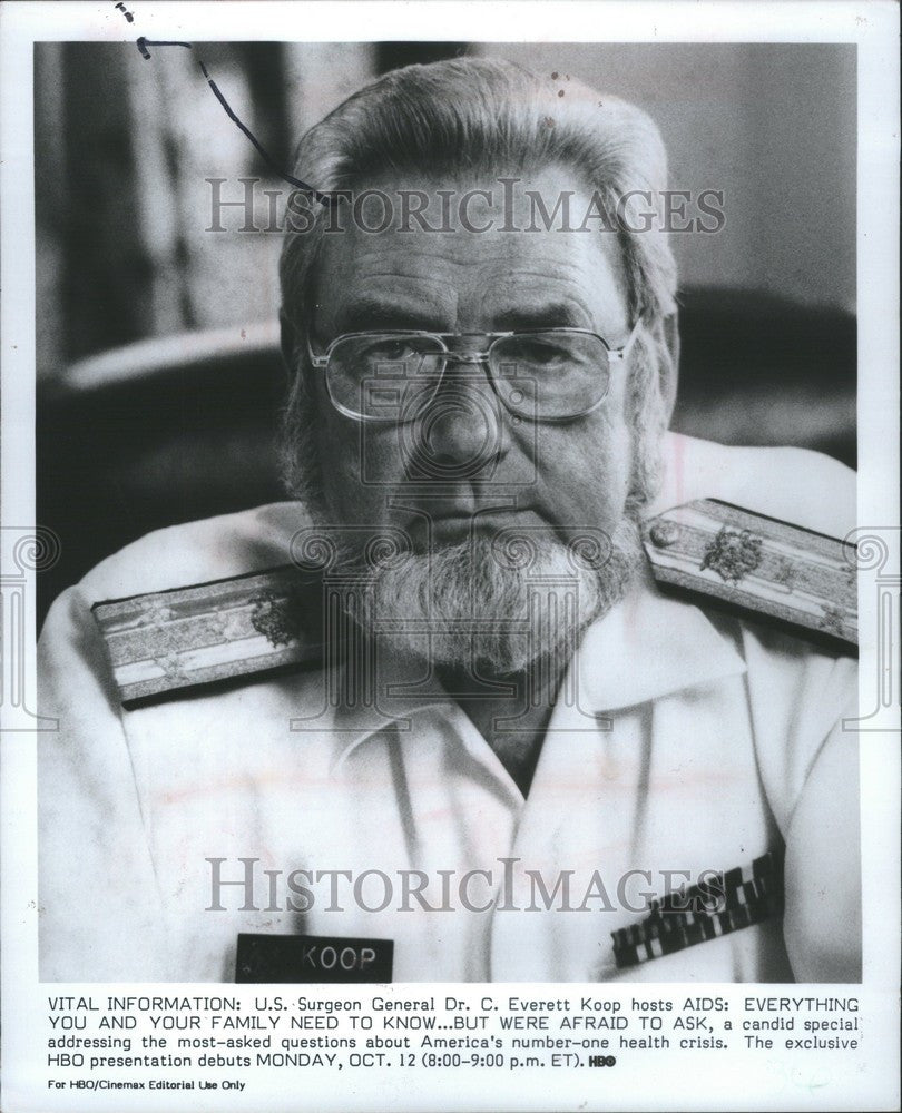 1989 Press Photo Everett Koop American pediatric surgeo - Historic Images