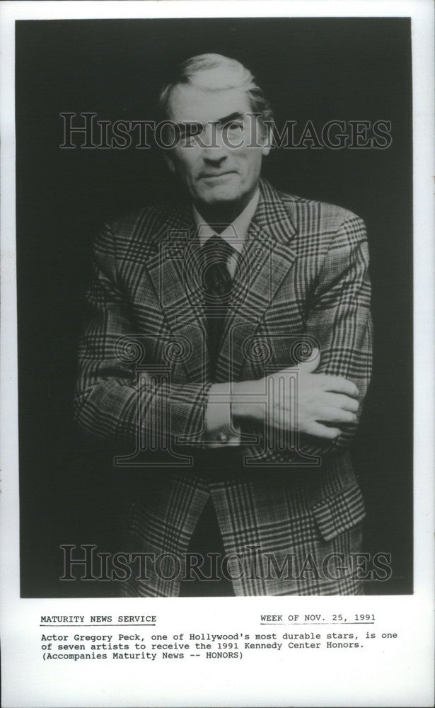 1991 Press Photo Gregory Peck Kennedy Center Honors - Historic Images