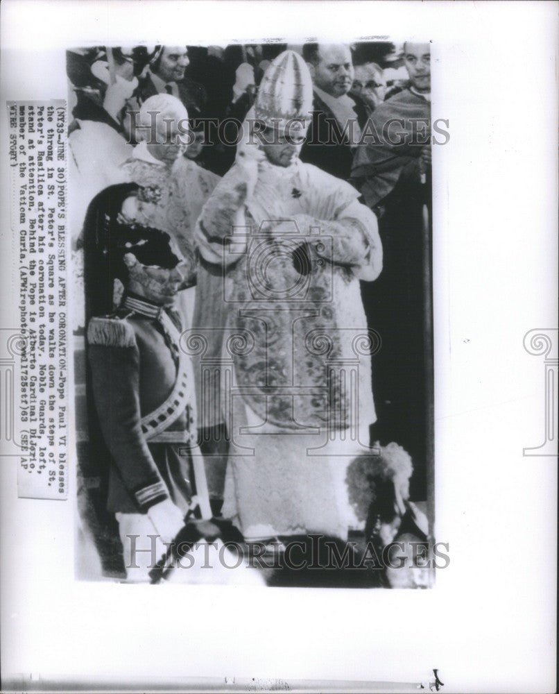 1963 Press Photo Pope Paul VI St Peter Square - Historic Images