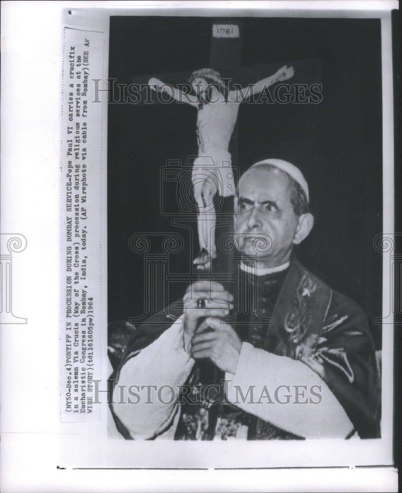 1964 Press Photo Pope Paul VI Via Crucis Bombay India - Historic Images