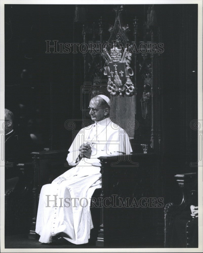 1965 Press Photo Pope Paul VI in St. Patrick&#39;s Cathedra - Historic Images