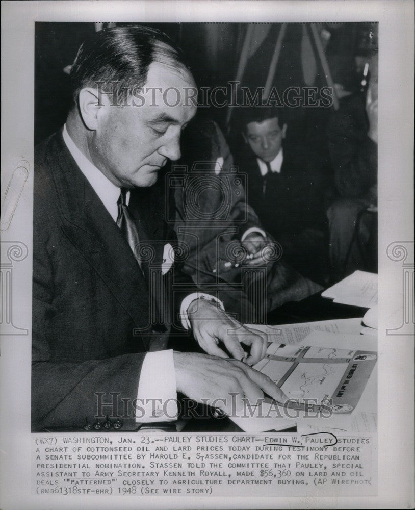 1948 Press Photo Edwin Pauley businessman leader - Historic Images