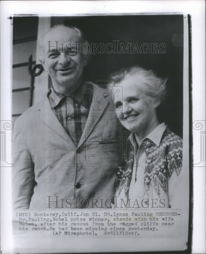 1950 Press Photo Dr. Lynus Pauling and Helen - Historic Images