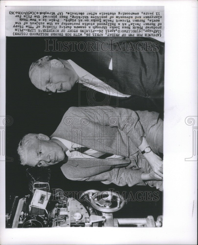 1963 Press Photo Frank Ross Norman Peale - Historic Images