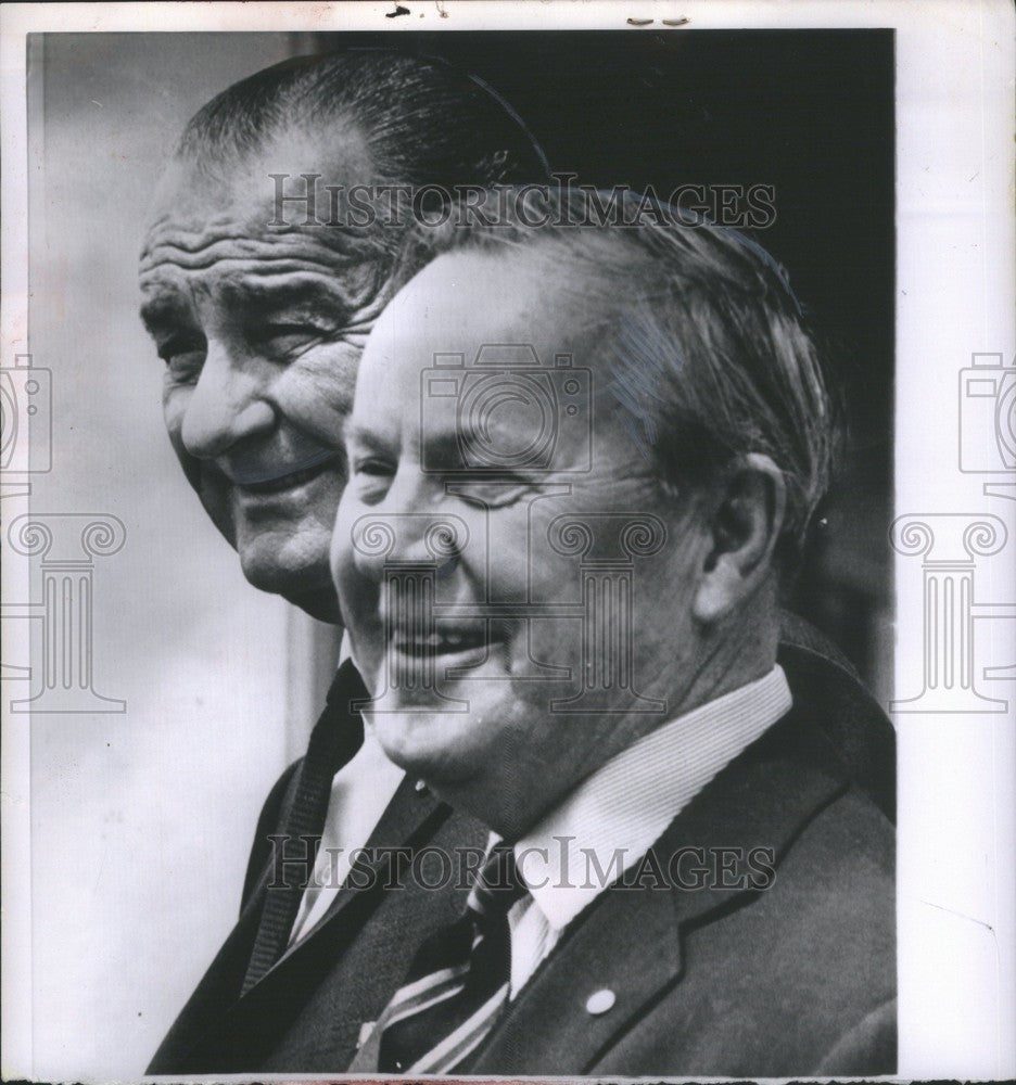 1967 Press Photo Lester Pearson Lyndon Johnson Ottawa - Historic Images