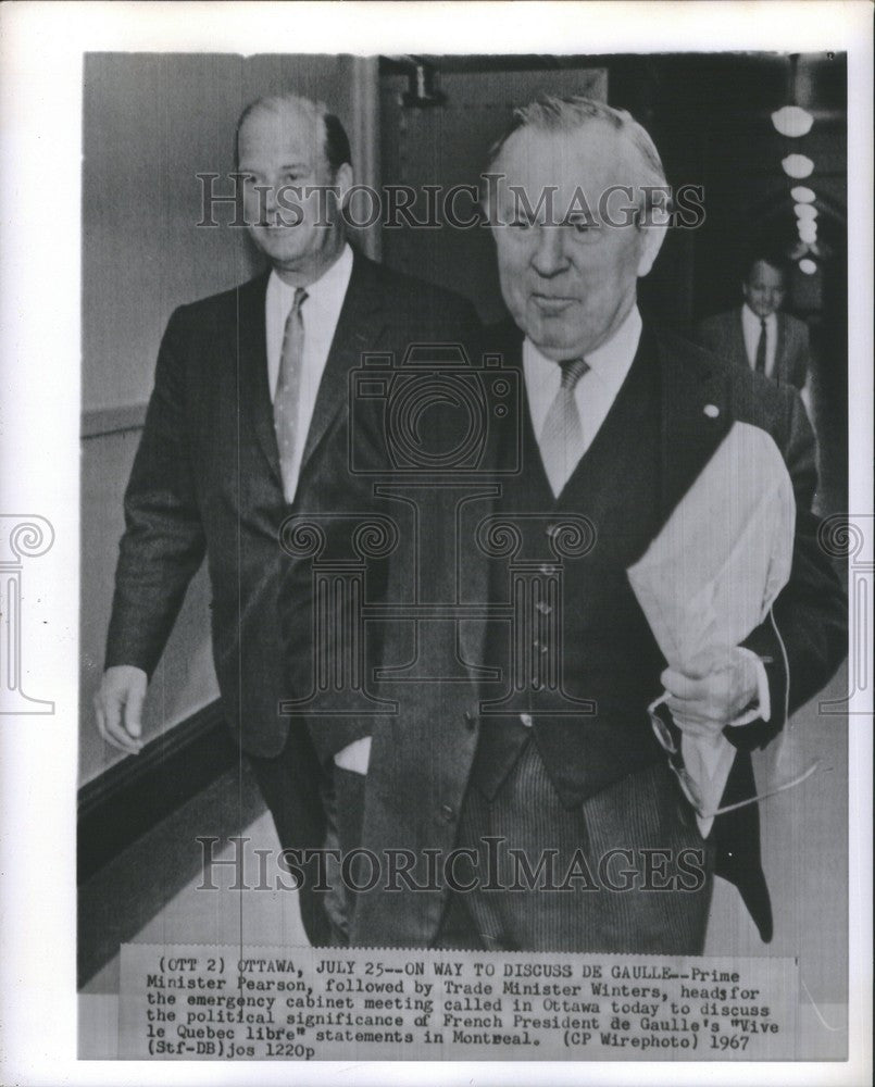 1967 Press Photo Prime Minister Lester Pearson Ottawa - Historic Images