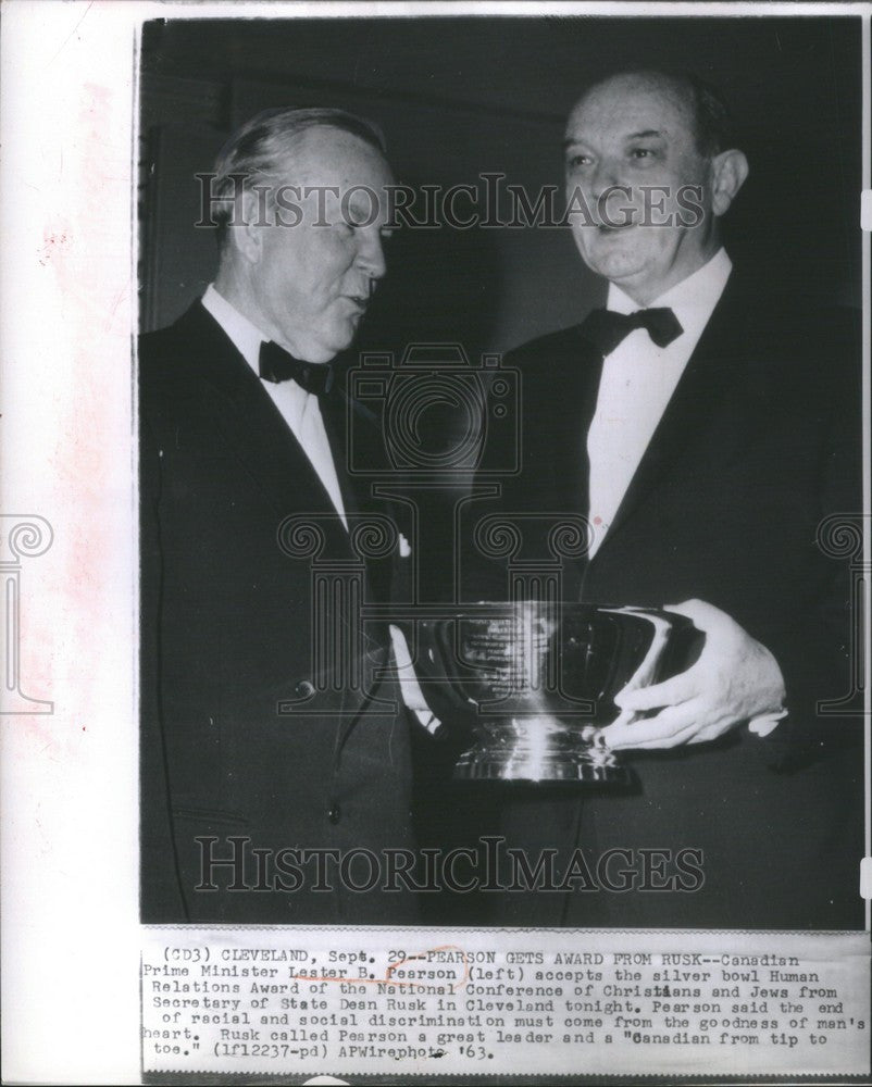 1963 Press Photo Lester B.Pearson Canada Prime Minister - Historic Images