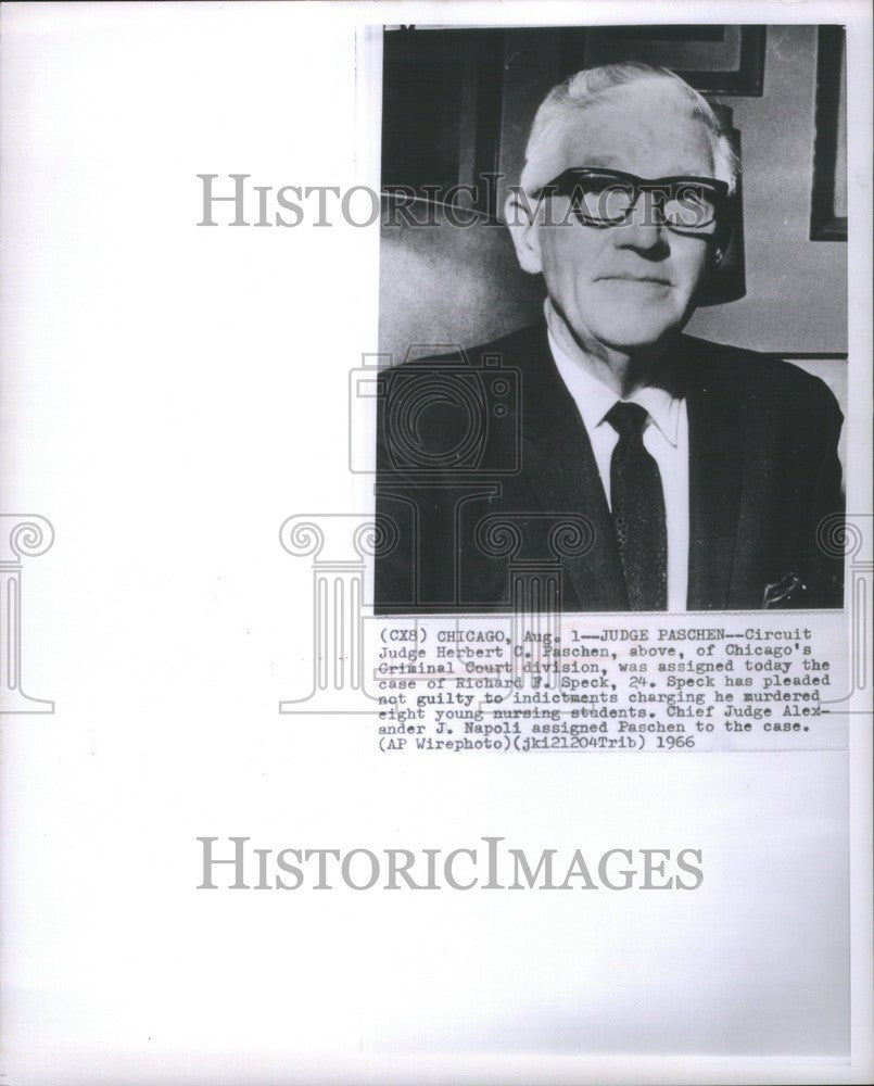 1966 Press Photo Judge Paschen Richard F. Speck Case - Historic Images