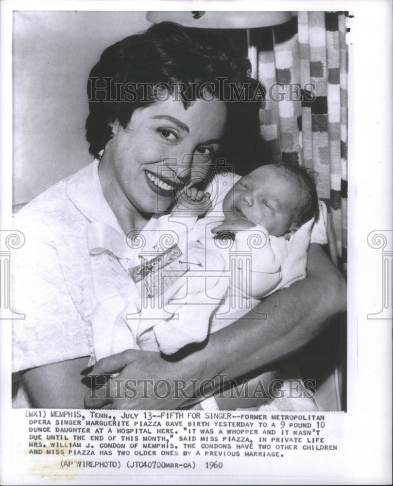 1960 Press Photo Marguerite Piazza opera singer Memphis - Historic Images