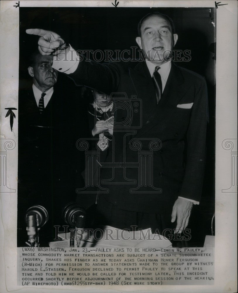 1948 Press Photo Edwin W. Pauley - Historic Images